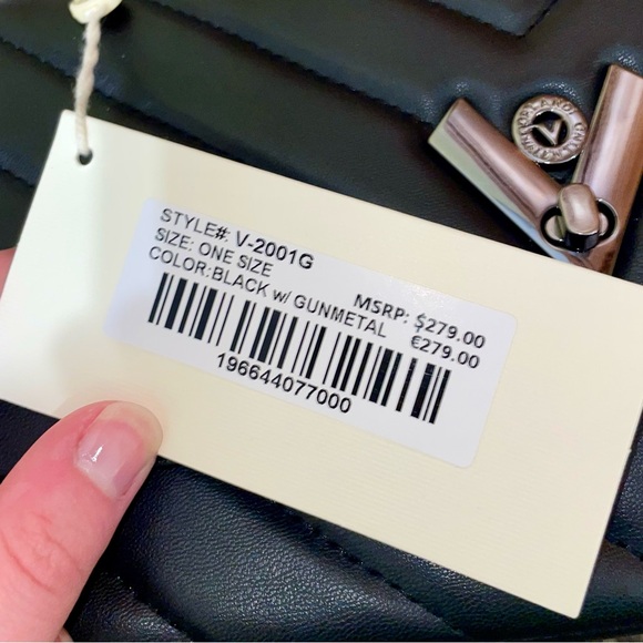 NWT $279 Valentino Orlandi Black Quilted Shoulder Bag - Picture 5 of 11